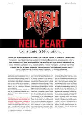 NEIL PEART Constante (R)Évolution…