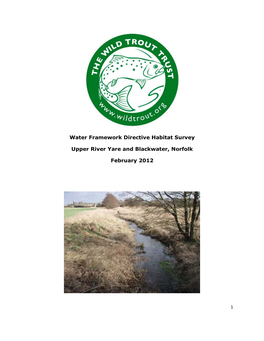 Water Framework Directive Habitat Survey Upper River Yare And