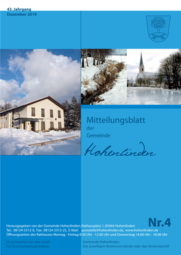 Mitteilungsblatt Der Gemeinde