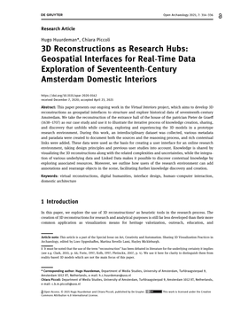 3D Reconstructions As Research Hubs: Geospatial Interfaces for Real-Time Data Exploration of Seventeenth-Century Amsterdam Domestic Interiors