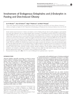 Endorphin in Feeding and Diet-Induced Obesity