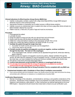 EMS Patient Care Procedure Documents for NC EMS Systems