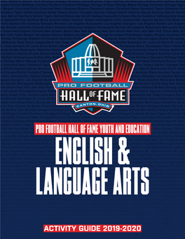 PRO FOOTBALL HALL of FAME YOUTH and Education English & Language ARTS