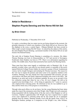 Stephen Poyntz Denning and the Herne Hill Art Set