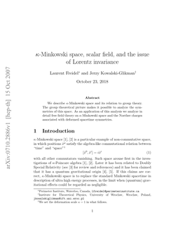 Κ-Minkowski Space, Scalar Field, and the Issue of Lorentz Invariance