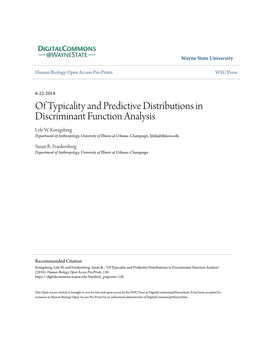 Of Typicality and Predictive Distributions in Discriminant Function Analysis Lyle W