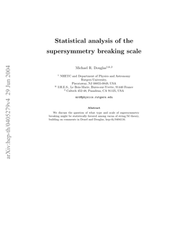 Statistical Analysis of the Supersymmetry Breaking Scale