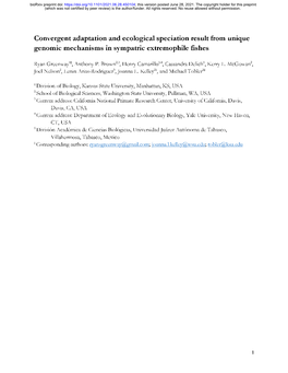 Convergent Adaptation and Ecological Speciation Result from Unique Genomic Mechanisms in Sympatric Extremophile Fishes