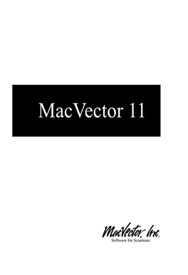 Macvector 11 2 Macvector User Guide Copyright Statement