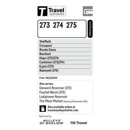 273, 274 Bus Timetable