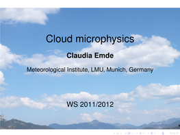 Cloud Microphysics