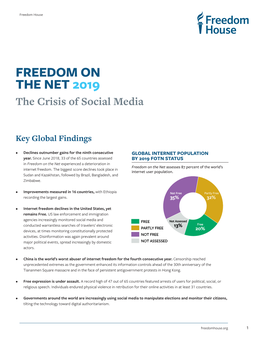 FREEDOM on the NET 2019 the Crisis of Social Media