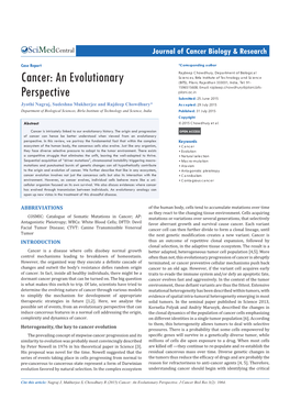 Cancer: an Evolutionary Perspective