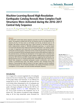 Machine-Learning-Based High-Resolution Earthquake Catalog Reveals How Complex Fault Structures Were Activated During the 2016–2017 Central Italy Sequence