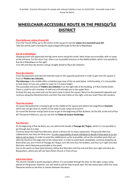 Wheelchair-Accessible Route in the Presqu'île District