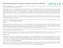 Apollo Global Management, Inc. Reports Fourth Quarter and Full Year 2020 Results