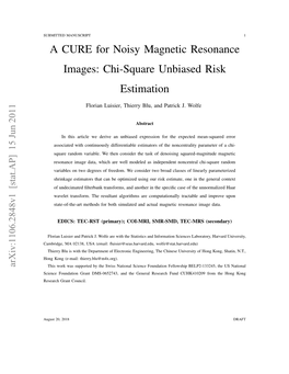 A CURE for Noisy Magnetic Resonance Images: Chi-Square Unbiased Risk Estimation