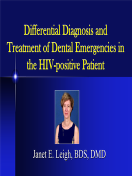 Treatment of Dental Pain in the HIV-Positive Patient