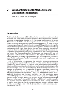 24 Lupus Anticoagulants: Mechanistic and Diagnostic Considerations Jef M