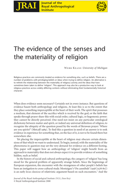 The Evidence of the Senses and the Materiality of Religion