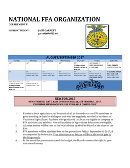 National Ffa Organization Department P