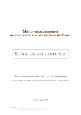 Signalement Des Fonds