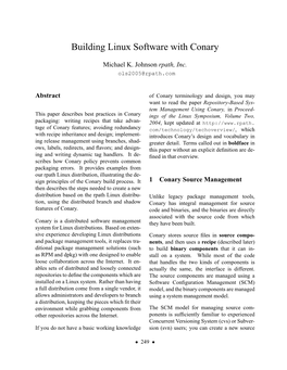 Building Linux Software with Conary