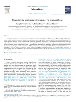 Characteristic Anatomical Structures of Rat Temporal Bone