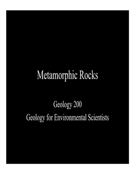 Metamorphic Rocks