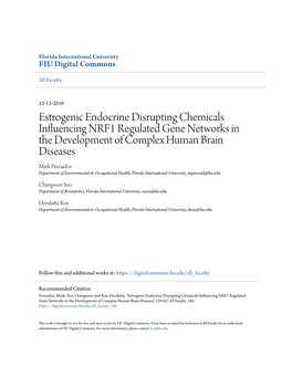 Estrogenic Endocrine Disrupting Chemicals Influencing NRF1 Regulated Gene Networks in the Development of Complex Human Brain