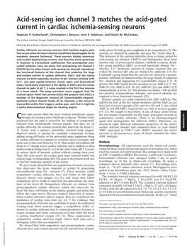 Acid-Sensing Ion Channel 3 Matches the Acid-Gated Current in Cardiac Ischemia-Sensing Neurons