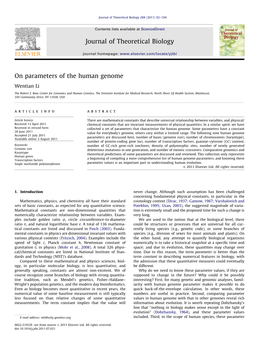 On Parameters of the Human Genome