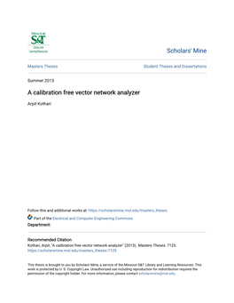 A Calibration Free Vector Network Analyzer