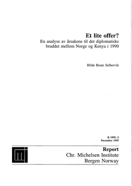 Et Lite Offer? En Analyse Av Årsakene Til Det Diplomatiske Bruddet Mellom Norge Og Kenya I 1990