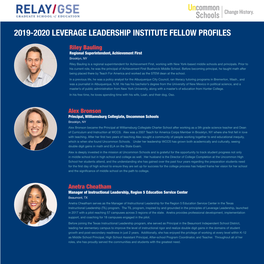 2019-2020 Leverage Leadership Institute Fellow Profiles