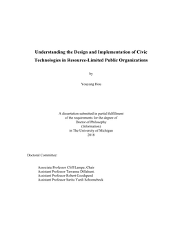 Understanding the Design and Implementation of Civic Technologies in Resource-Limited Public Organizations
