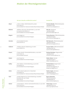 Medien Der Rheintalgemeinden