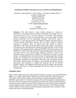 Steering Entropy Changes As a Function of Microsleeps