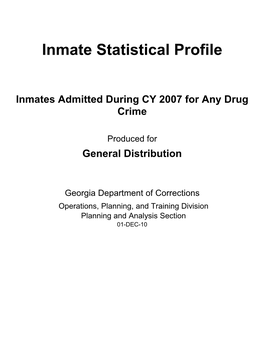 Inmate Statistical Profile