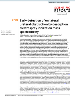 Early Detection of Unilateral Ureteral Obstruction by Desorption