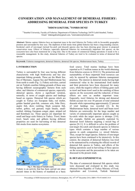 Addressing Demersal Fish Species in Turkey