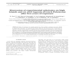 Bioerosion of Experimental Substrates on High Islands and on Atoll Lagoons (French Polynesia) After Two Years of Exposure