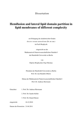 Hemifusion and Lateral Lipid Domain Partition in Lipid Membranes of Different Complexity