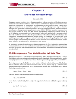 Chapter 13 Two-Phase Pressure Drops