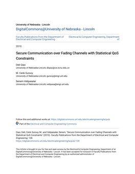 Secure Communication Over Fading Channels with Statistical Qos Constraints