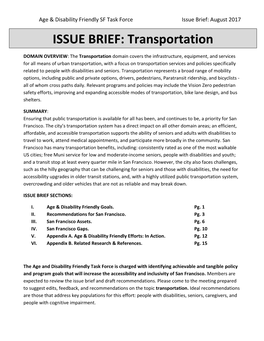 ISSUE BRIEF: Transportation