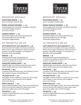 Breakfast Specials Breakfast Specials