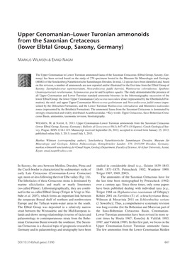 Upper Cenomanian–Lower Turonian Ammonoids from the Saxonian Cretaceous (Lower Elbtal Group, Saxony, Germany)