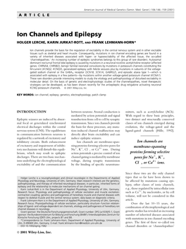 Ion Channels and Epilepsy