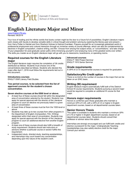 English Literature Major and Minor Revised: 06/2019